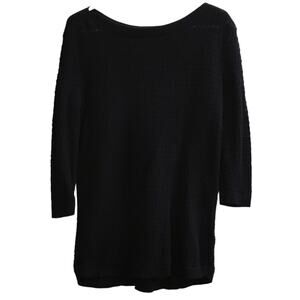 Tommy Hilfiger Navy Blue Knit 3/4 Sleeve Sweater Medium